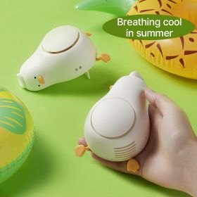 2023 New Portable Lying Duck Handheld Pocket Fan Rechargeable Usb Lying Flat Duck Hanging Neck Fan