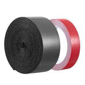 15ft x 2in Hook Loop Tape & 16.4ft x 0.94in Double-Side Strips Black + Red
