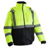 High Visibility Reflective Safety Jacket Waterproof Winter Coat Yellow-Black L