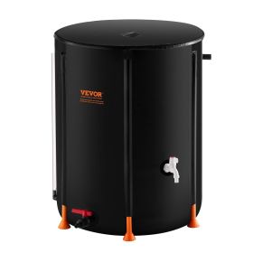 VEVOR Collapsible Rain Barrel, 100 Gallon/380 L Portable Water Tank, PVC Rainwater Collection Barrel with Spigots and Overflow Kit
