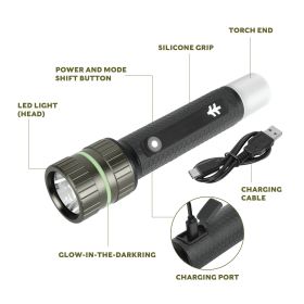 Combo Flashlight, 1000 Lumen, LED, Rechargeable, IPX4 Weatherproof, Drop Resistant