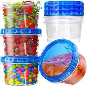 6 Pack-17oz Freezer Storage Containers, Plastic Food Storage Containers with Twist Top Lids, BPA Free and Reusable Soup Containers with Lid