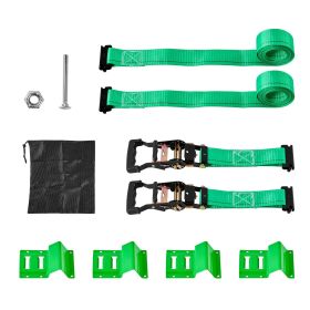 Wheel Chock Tie-Down Kit, Chock-Style Trailer Tie Down Strap, Car Tie Down Kit with Buckle