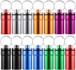 14 Pieces Pill Holder Keychain Portable Pill Case Waterproof Aluminum Keychain Tablet Container Mini Metal Tablet Boxes Storage for Purse Outdoor Camp