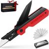 2-in-1 Folding Knife/Utility Knife, Quick-Change Box Cutter with Belt Clip, Liner Lock