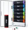 Weekly Pill Organizer 2 Times a Day - 7 Day AM PM Pill Box Large Travel Pill Case, Daily Pill Container Dispenser for Vitamins, Supplements, Fish Oils