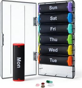 Weekly Pill Organizer 2 Times a Day - 7 Day AM PM Pill Box Large Travel Pill Case, Daily Pill Container Dispenser for Vitamins, Supplements, Fish Oils