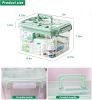 15qt Clear Medicine Organizer Storage Box with Tray, Plastic First Aid Box Empty, Medicine Caddy with Lids Handles,Thickened Medicine Container Chest
