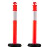 2 Pack Traffic Delineator Posts, 48 inches Traffic Safety Cones with Fillable Base and Reflective Strips