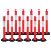 VEVOR 12 Pack Traffic Delineator Posts, 48 inches Traffic Safety Cones with Weighted Base and Reflective Strips