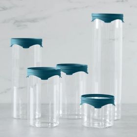 10-Piece Borosilicate Glass Food Storage Set with Airtight Flip-N-Snap Lids – 5 Containers