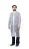 Disposable Lab Coat Medium. Pack of 30 White Adult Lab Coat Disposable Collar Gowns. Polypropylene Surgical Gowns with Long Sleeves and Elastic Wrists