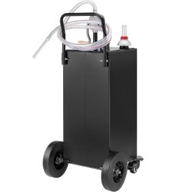 VEVOR Fuel Caddy, 35 Gallon, Gas Storage Tank on 4 Wheels, with Manual Transfer Pump, Gasoline Diesel Fuel Container for Cars, Lawn Mowers, ATVs