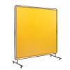 VEVOR Welding Screen with Frame, 6' x 6' Welding Curtain Screen, Flame-Resistant Vinyl Welding Protection Screen on 4 Swivel Wheel (2 Lockable)