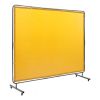 VEVOR Welding Screen with Frame, 6' x 8' Welding Curtain Screen, Flame-Resistant Vinyl Welding Protection Screen on 4 Swivel Wheel (2 Lockable)