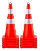 VEVOR Safety Cones, 12 x 28" Traffic Cones, PVC Orange Construction Cones