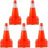VEVOR 20Pack 18" Traffic Cones, Safety Road Parking Cones PVC Base, Orange Traffic Cone with Reflective Collars