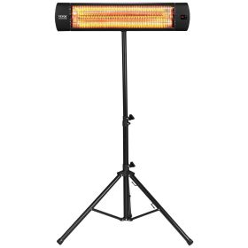 VEVOR Infrared Heater, 1500W Remote Control Electric Space Heater, LED Screen Patio Heater w/ 3 Speeds & Timer, Outdoor/Outdoor for Porch,Dining