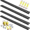 E Track Tie-Down Rail Kit, 18PCS 5' E-Tracks Set Includes 4 Steel Rails & 8 O-Ring Anchors & 4 Tie-Offs with D-Ring & 2 Ratchet Straps