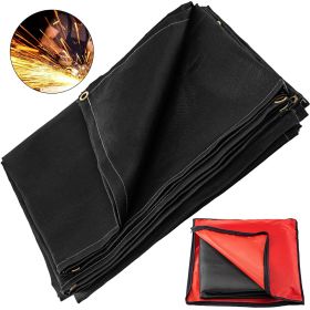 VEVOR 6 x 10 Ft Welding Blanket Black Fiberglass Blanket Portable Fiberglass Fire Retardant Blanket Welding Mat Welding Fireproof Thermal Resistant In