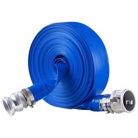 VEVOR Backwash Hose, 2 in x 100 ft, Blue High Quality PVC Hose, with Clamps, Camlock, Aluminum Fittings, Fit Various Pumps, for Sewage Treatment