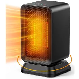 IAGREEA Portable Space Heater, Mini Fast Heater With Rotating Angle, Safe And Quiet, Suitable For Office Desktop Indoor Use (Black)