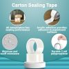 36 Rolls of White Carton Sealing Tape 2" x 55 yds. Thickness 2 Mil. Acrylic Packaging Tape for Wrapping, Packing, Shipping