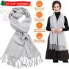 Unisex Oversize Cashmere Wool Shawl Wraps Blanket Winter Solid Scarf Soft Pashmina 79" X 28"