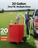 VEVOR 20 Gallon Fuel Caddy, Gasoline & Diesel Fuel Tank with Manual Transfer Pump, Portable Fuel Storage Tank with 2 Wheels & 10 ft Hose