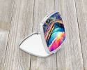 Colorful Annual Larkspur Compact Mirror Decorative Travel Makeup Mirror for Women Girls Gifts Pocket Makeup Mirror Folding Handheld