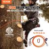 VEVOR Steel Core flipline, 1/2" x 12' Arborist Flipline, Flip Line for Tree Climbing with Alloy Steel Snap Hook