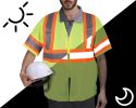 Yellow High Visibility Safety Vests, X-Large. Pack of 25 Polyester Reflective Vest for Women with Silver Reflective Strips