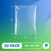 Clear Packing Bags 18 x 24 Inches. Pack of 50 Clear Shipping Bags. 2 Mil Plastic Clothing Bags for Selling with Open End. Waterproof Clear Poly Bags f