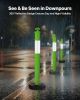 3 Pack Traffic Delineator Posts, 48 inches Traffic Safety Cones with Fillable Base and Reflective Strips