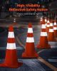 VEVOR Safety Cones, 12 x 28" Traffic Cones, PVC Orange Construction Cones
