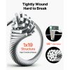 1/8 Inch Wire Rope, 1000 ft Length, 316 Stainless Steel Wire Cable with Cutter, 1760 lbs Breaking Strength, 1 x 19 Strands Construction
