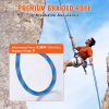 VEVOR 10.2mm Dynamic Climbing Rope, 60M(197ft) Outdoor Rock Climbing Rope 25KN Breaking Tension, Fiber Rope with Steel Snap Hooks for Escape
