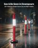VEVOR 12 Pack Traffic Delineator Posts, 48 inches Traffic Safety Cones with Weighted Base and Reflective Strips