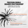 Braided Nylon Cord, 3/16 inch by 250 feet, 32-Strand Design, 720 LBS Tensile Strength, Multi-Purpose Black Rope for Outdoor, Tree Work, Hiking