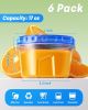 6 Pack-17oz Freezer Storage Containers, Plastic Food Storage Containers with Twist Top Lids, BPA Free and Reusable Soup Containers with Lid