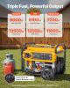 VEVOR Portable Generator, Gasoline 13500W Peak Watt, LPG 12000W Peak Watt & Natural Gas 11000W Peak Watt Tri-Fuel Generator