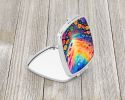 Colorful Petunias Compact Mirror Decorative Travel Makeup Mirror for Women Girls Gifts Pocket Makeup Mirror Folding Handheld