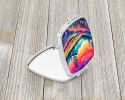 Colorful Yarrow Compact Mirror Decorative Travel Makeup Mirror for Women Girls Gifts Pocket Makeup Mirror Folding Handheld