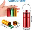 14 Pieces Pill Holder Keychain Portable Pill Case Waterproof Aluminum Keychain Tablet Container Mini Metal Tablet Boxes Storage for Purse Outdoor Camp