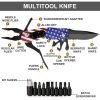 Titorld Pocket Knife Multitool American Flag, US Flag Folding Knife, Gifts for Men Dad Him, Christmas Stocking Stuffers for Men, Birthday Gifts Ideas