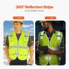 Safety Vest Reflective Yellow Work Vest with 10 Pockets for Men & Women