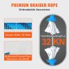 VEVOR 12.7mm Static Climbing Rope, 60.9M(200ft) Outdoor Rock Climbing Rope 32KN Breaking Tension, Fiber Rope with Steel Snap Hooks for Escape