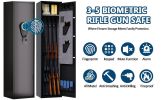 6-8 Gun Safes,Biometric Gun Safe for Pistols with Quick Access,57" Fireproof Cabinet with Adjustable Rack for Home Rifle and Shotguns