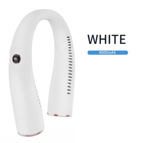 US Version Ergonomic Design Battery-powered Neck Fan, USB Button Control To Enjoy The Cool Summer (Color: White)