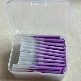 80/160 Pcs/Box I-type push pull interdental brush 0.6-1.5Mm Cleaning Between Teeth Oral Care Orthodontic I Shape Tooth Floss (Color: 80pcs 0.7 mm purple)